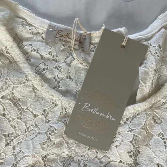 Bellambra 100% silk floral lace sleeveless lined blouse made in Italy Size L NWT - Picture 8 of 12